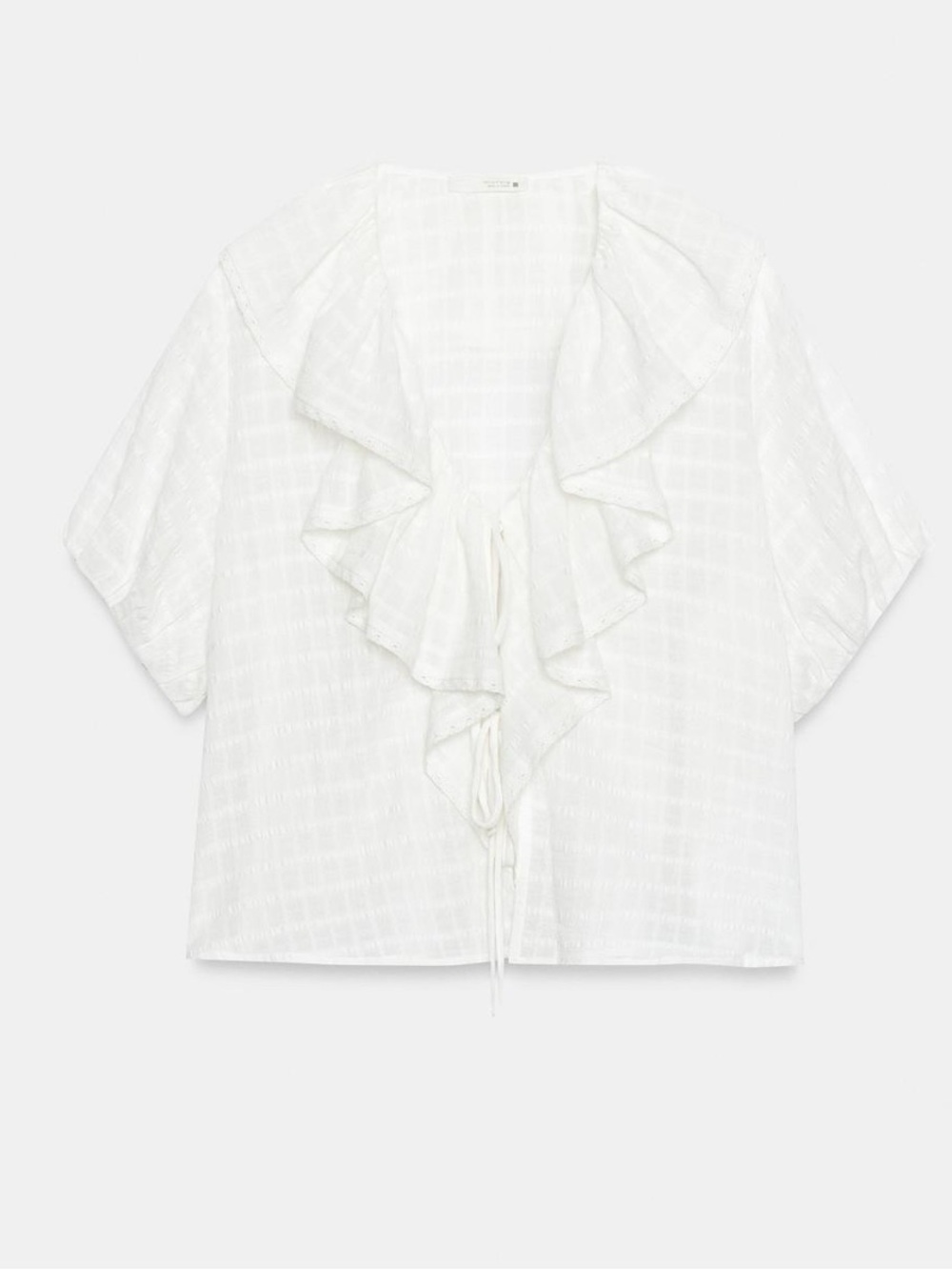 NWT Zara Ruffled Poplin Dress with Drawstrings Light Yellow M - Picture 11 of 12